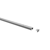 Interdeco Gardinenschienen vorgebohrt Silber-Grau 1-läufige Vorhangschienen aus Aluminium, Primax, 100