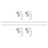 Gardinenstange für Badezimmer, verstellbar, ausziehbar, mit 4 Haken, Länge verstellbar, für Badezimmer, Schlafzimmer, W