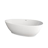 Home Deluxe - freistehende Badewanne - DELIA, Weiß - Maße: ca. 180 x 90 x 58 cm - Füllmenge: 270 Liter, inkl. Überlaufschutz, Siphon und Verschluss I Spa, für 2