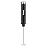 Bonsenkitchen Elektrische Milchaufschäumer, Handheld Milchschäumer Stab für Kaffee, Geschenkschaumbereiter für Kaffeeliebhaber, Latte Macchiato, Cappuccino, batteriebetrieben, Kaffeemixstab-Schw
