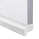 BKSAI Zugluftstopper für Türen 80cm Ohne Kleben 5CM Unten Türspalt Haustür Zugluftstopper Fenster Türdichtung Windschutz für Balkontüren Türen Dichtung gegen Kälte Tür Isolieren Weiß