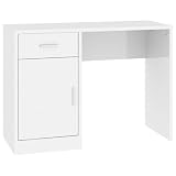 vidaXL Schreibtisch Bürotisch Arbeitstisch Computertisch PC Tisch Holztisch Büromöbel Laptoptisch mit Stauraum Hochglanz-Weiß 100x40x73