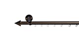 Tilldekor Innenlauf Gardinenstange HIGH-LINE PALMA, 1-Lauf, braun-antik, Ø 20 mm, 240 cm, inkl. Trägern und G