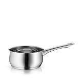 WMF Diadem Plus Stielkasserolle 16cm ohne Deckel, Kochtopf klein 1,5l, Milchtopf Induktion, Cromargan Edelstahl poliert, unb
