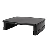 Amazon Basics Rechteckig Verstellbarer Computer-Monitorständer für weniger Nackenbelastung, geeignet für Monitore und Laptops mit einem Gewicht von bis zu 22 Pfund, Schw