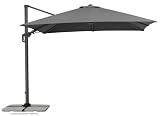 Schneider Sonnenschirm Rhodos Twist, anthrazit, 300 x 300 x 264 cm quadratisch, 730-15, Gestell Alu/Stahl, Bespannung Polyester, 25.7 kg