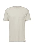 Flammgarn-T-Shirt mit Brusttasche und offenen Kanten wollweiß 3XL