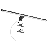 DEELUX Led Spiegelleuchte Mit Touch-Schalter,Dimmbares Spiegelleuchte Bad(120~1200 lm)15W 60cm,4000K Neutralweiß Spiegelschrank Leuchte,Badleuchte,Spiegelbeleuchtung 600mm Wandlampe Badezimmer,Schw