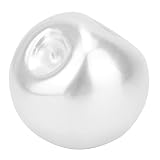 50 Stück Perlenknöpfe zum Nähen, runde Kunststoff-Perlenknöpfe mit Loch, künstliche Perlenknöpfe, weiße Perlenknöpfe zum DIY-Nähen(8mm)