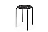 IKEA Marius Hocker in schwarz -Stahlgestell mit Sitzfläche aus Kunststoff - stapelbar (45cm)