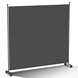 Vigevee Paravent Raumteiler Klappbar Freistehend Trennwand auf Rollen - Umkleide Sichtschutz Raumtrenner 1 Teilig 187x181 cm für Büros, Balk