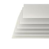 Edelstahlmarkenshop PTFE Teflon Platte 200x200mm Weiße Folie in 6 Stärken von 0,5-5mm, Materialstärke 0,5