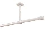 DécoProfi Gardinenstangen Weiß glänzend 1-läufig Ø 16 mm L: 160 cm I 'Endkappe mit Rille' Gardinen/Vorhangstange im Set I Inklusive Träger, Befestigung und Endstücke I Decken- oder Wandbefestigung