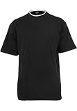 Urban Classics Herren Bekleidung Contrast Tall Tee T shirt, Schwarz (Blk/Wht), XXL EU