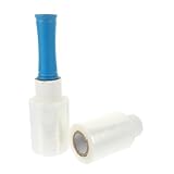 POPETPOP Stretchfolie mit Ergonomischem Griff Transparent Starke Verpackungsfolie für Möbel Umzug Lagerung Vielseitige Klebefolie Rolle für Sicheres Verpack