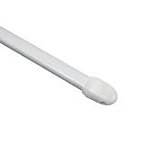 GARDINIA Vitragestange flachoval, Ausziehbar, Gardinenstange, Metall/Kunststoff, Weiß, 30-50 cm, 2 Stück