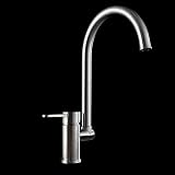 XYMSAF Moderne Küchenarmatur aus Edelstahl 304, Warm- und Kaltwasserhahn, 360-Grad-Drehung, Mischbatterie für Waschbecken, Einhebelmischer, Geschirrspülen, bleifreier Wasserhahn, wassersp