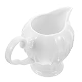 CRILSTYLEO Milchkanne Kaffeespender Spender Für Kaffeesahne Sahnepakete Sirupspender Milchkännchen Mini-krug Milchkrug Kaffeemilchspender Flüssige Sahne Sahnekännchen Kaffeekrug Keramik Weiß