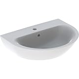 Geberit Renova Waschtisch, 1 Hahnloch, mit Überlauf, Breite: 65cm, Farbe: Weiß