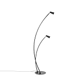 Lucande Stehlampe 'Velanoris' (Modern) in Schwarz aus Aluminium (2 flammig, GU10) - Design Stehleuchte, Floor Lamp, Standleuchte, Wohnzimmerlampe, W