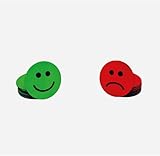 20 Smileys Magnet-Set (Durchmesser 2cm): 10 fröhliche grüne & 10 traurige rote Smileys – Ideal für kreative Kommunikation in Schule, Job & Alltag