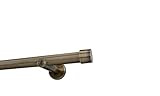 Sento 25mm Metall Gardinenstange Vorhangstange 1-läufig Messing Antik Modern 120 cm (1x120cm) ALBAN