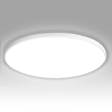 NUODIFAN LED Deckenleuchte,18W Deckenlampe,1800LM Ultra Dünn Weiß 6500K Wasserfest IP65 Badzimmer Deckenlampe,Rund Deckenleuchte Flimmerfreie Lampe, LED Lamp