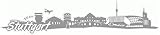 Samunshi® Stuttgart Skyline Aufkleber Sticker Autoaufkleber City Gedruckt - 15x3,1cm g