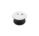 N Initiale Herz Monogramm Geschenk PopSockets Klebender PopGrip