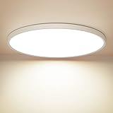 OUILA LED Deckenleuchte Flach Rund - Deckenlampe 24W 4000K 2600LM IP44 Wasserdichte Badezimmer lampe, Küchenlampe Neutralweiß für Küche Bad Schlafzimmer Flur Keller, Durchmesser 30