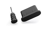 innoGadgets® 10x Staubschutz Stöpsel kompatibel mit iPhone 15 Modellen, MacBook, Samsung Galaxy S8 S9 S10 S10e S20 S21 S22 | Schw