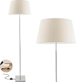 EXO lighting - stehlampe wohnzimmer FIRENZE standleuchte - E27 Lampenfassung - Nickel satiniert - standlampe wohnzimmer - IP20 - wohnzimmerlampe stehlampe - floor lamps for living