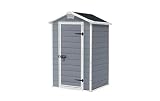 Keter Manor 4x3 Gartenhaus wetterfest, Kunststoff, Outdoor, Außenmaße: 128 x 94 x 196cm, Innenmaße: 111 x 88 x 193 cm, auch für kleine Gärten geeignet, g