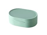 2er-Pack, Reise-Seifenschale aus Kunststoff mit Deckel, tragbare Mini-Seifenschale, silikonversiegelte Aufbewahrungsbox, wasserdicht mit Deckel. Küchengeräte (Color : Green)