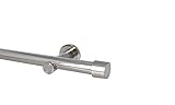 Sento Gardinenstange Vorhangstange 25mm 1-läufig Modern Edelstahl Optik 200 cm Alb
