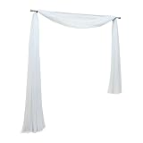 Yujiao Mao Uni Farbe Voile Freihandbogen Schals Querbehang Deko Gardinen Weiß BxL 140X300