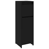 vidaXL Badezimmerschrank mit 2 Fächern 1 Schublade 1 Tür Midischrank Badschrank Badregal Badmöbel Schrank Badezimmer Regal Schwarz 30x30x95cm Holzwerk