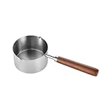 Edelstahl Saucenpfanne, Kleine Soßentopf, Mini Schmelztopf, Mini Milch Wärmer Topf Suppentopf mit Holzgriff Kleiner Kochtopf für Butterwärmer Erhitzen Milch Kochen S
