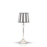 Vintage Tischlampe Landhausstil Shabby Chic Nachttischlampe mit silbernem Metallfuß & Stoffschirm Tischleuchte E27 für Schlafzimmer Wohnzimmer Flur Kleine Deko Lampe Beistelltisch Leselampe 47