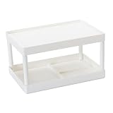 OHPHCALL 1stk Lagerregal Trennwände Stand Kosmetikregal Bücherregal Desktop-speicherregal Einheiten Schreibtischständer Home-Office-Accessoires Aufbewahrungshalter Für Schreibwaren Pp Weiß