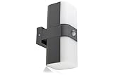 HUBER LED Wandlampe mit Bewegungsmelder 140° 20W, 3300lm I IP65 geschützte LED Außenleuchte mit Bewegungssensor I Wandleuchte innen, Tube,
