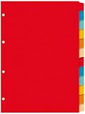 Kangaro Karton-Register DIN A4 blanko beschreibbar. 180 g/m² Manilla recycelter Karton. 12 teilig