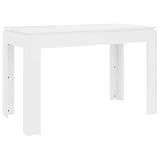 vidaXL Esstisch Minimalistischer Stil Küchentisch Esszimmertisch Speisetisch Tisch Küche Esszimmer Hochglanz-Weiß 120x60x76cm Holzwerk