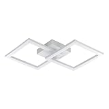EGLO LED Deckenleuchte Palmaves 2, eckige Design Deckenlampe, Küchenlampe aus Metall und Kunststoff in Weiß, Lampe Decke Wohnzimmer Küche, warmweiß, L 52,5