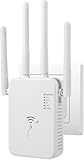 Aenxwa WLAN Repeater WLAN Verstärker 1200Mbit/s Dualband 2,4GHz+5GHz WiFi Booster mit Repeater/Router/Access Point Modus,4 Antenne,Einfache Einrichtung,WiFi Range Extender Mit LAN/WAN