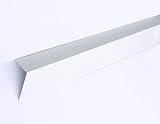 Ortgangblech Ortgangwinkel Ortblech 2 m lang Winkel Dach-Abschluss-Blech Giebelblech Dachrandblech Dach Kantblech Alu Reinweiß weiss RAL 9010 (60 x 125 x 2000mm)