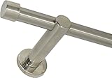 Gardinenstange mit 16mm Durchmesser, einläufig, Wandmontage, Endkappe (160 cm)