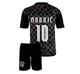 Molinka Kinder Fußball Trikot Deutschland Trikotset Komm mit Shorts Fußballfans für Jungen Baby Fußball T-Shirt (Kroatien Auswarts Modric, XXXS (105-115cm))