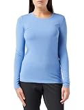 Amazon Essentials Damen Langärmeliges T-Shirt mit Rundhalsausschnitt, Klassischer Schnitt (Erhältlich in Übergröße), Blau, S