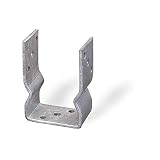 Connex Pfostenträger - 71 x 150 x 60 mm - 4 mm Materialstärke - chromfarbig - feuerverzinkt - zum Aufschrauben - Bohrung 11 mm / Aufschraubhülse / U-Pfostenträger / Pfostenanker / HV4280
